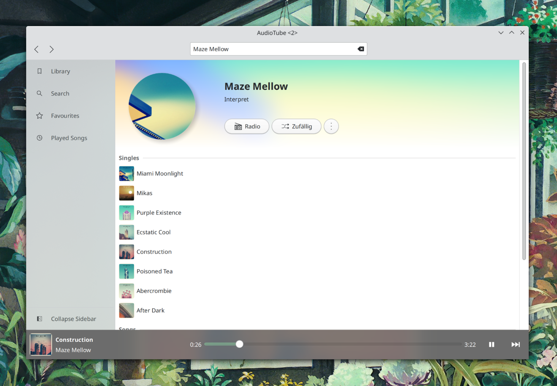Audiotube single page view